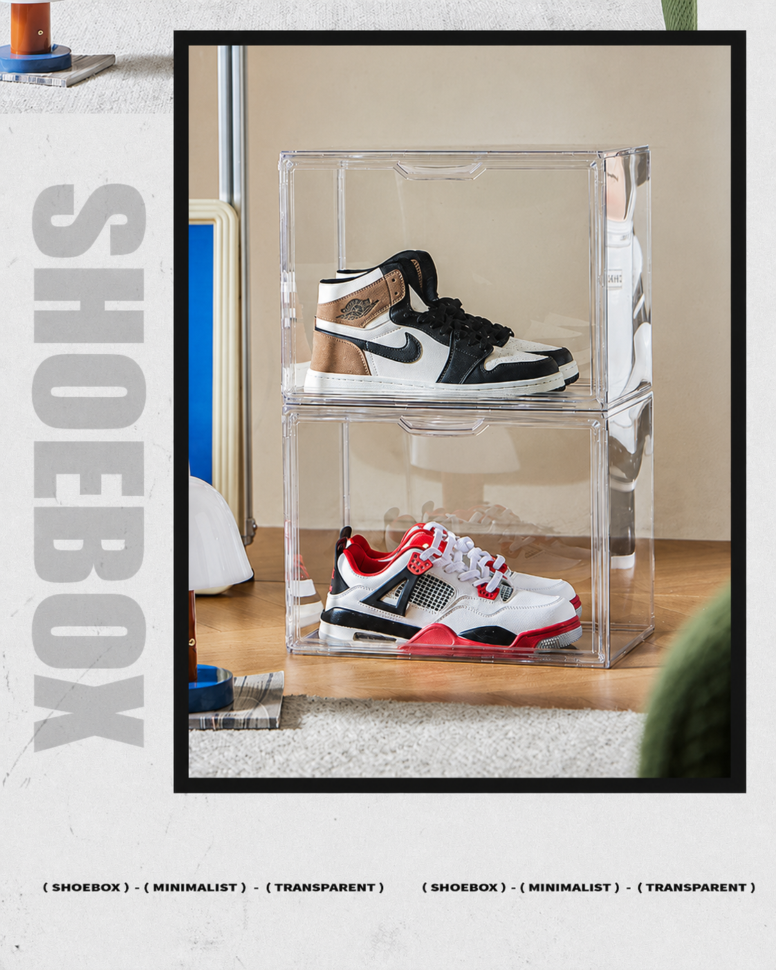 Sneaker Care Shoe Box - Clear Stackable Shoe Box with Magnetic