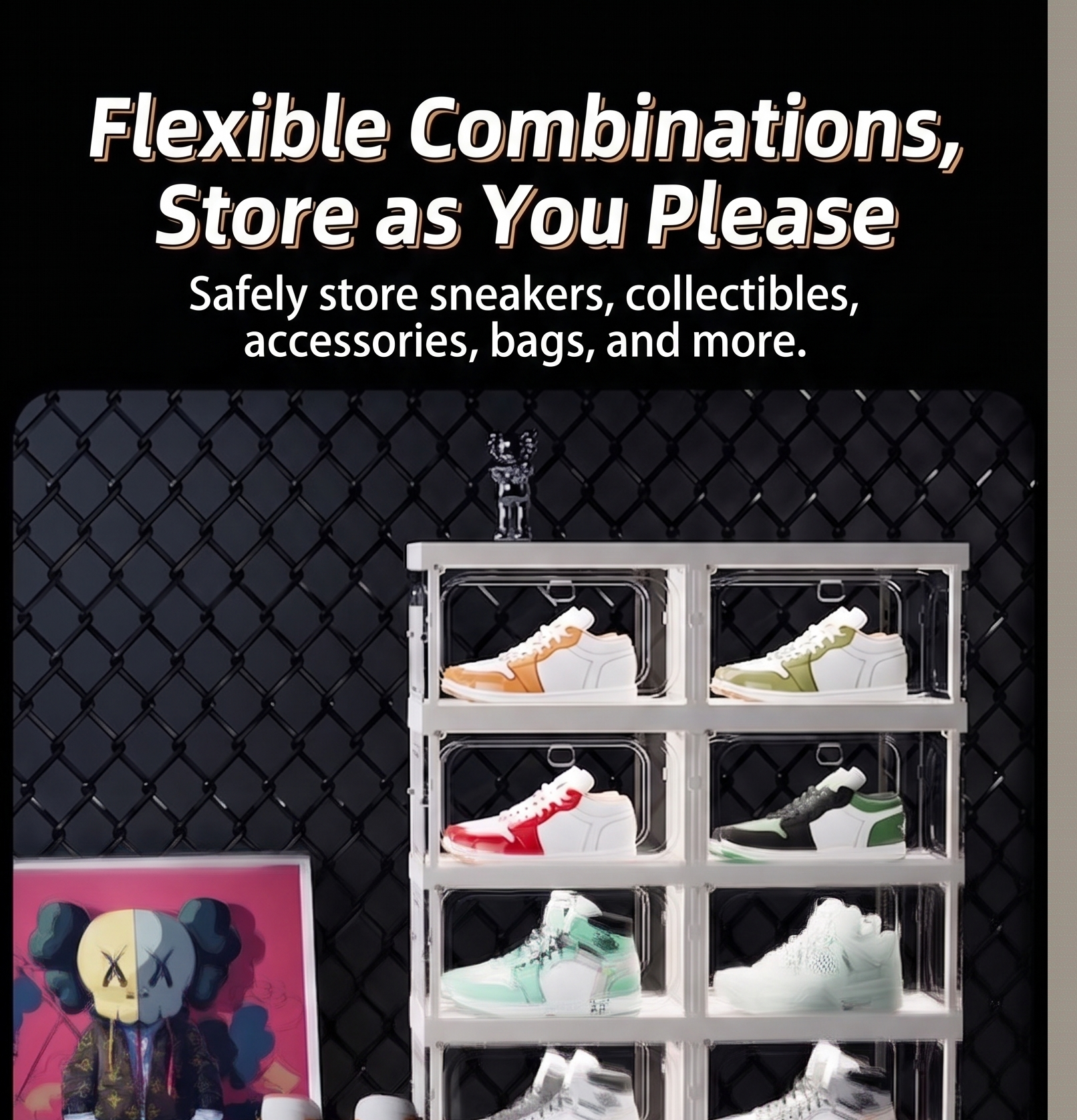 Large Clear Stackable Shoe Sto - Sneaker Care Shoe Box ulasan dan harga